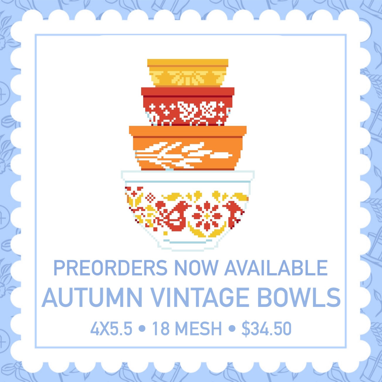 Vintage Bowls - Autumn Print -  Preorder (ETA Early Fall)