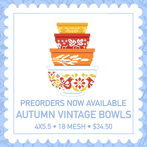 Vintage Bowls - Autumn Print -  Preorder (ETA Early Fall)