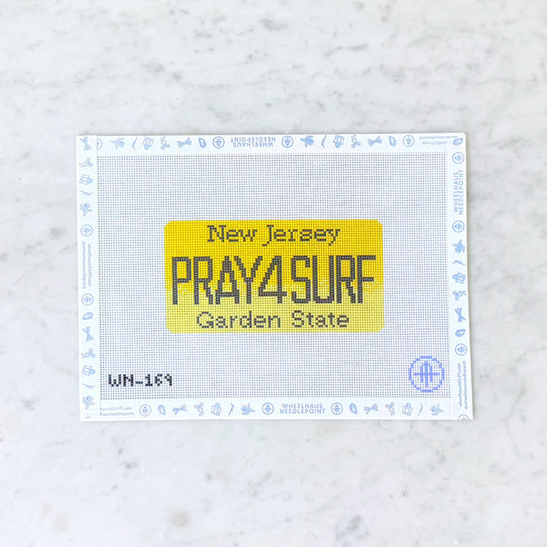 Pray for Surf NJ License Plate (Yellow)
