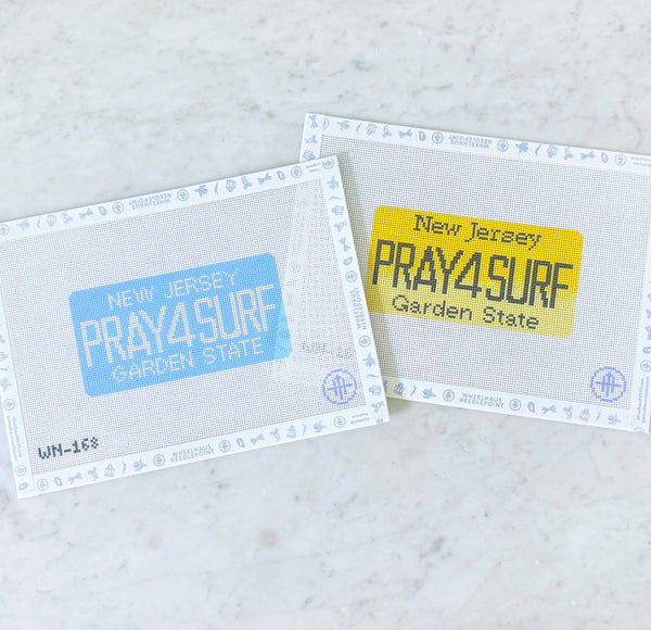 Pray for Surf NJ License Plate (Yellow)